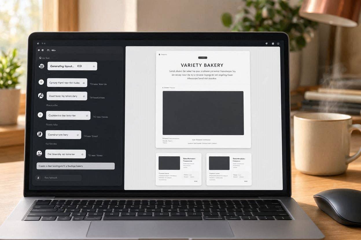 Best AI website builder generating a site from a text prompt